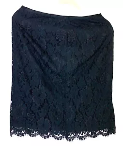Ann Taylor Women Skirt Black Lace Floral Pencil Lined Size 8 Classic $118 NWT - Picture 1 of 7