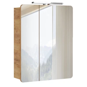 Spiegelschrank 60cm mit LED-Beleuchtung LUTON-56 Wotaneiche Nb. B/H/T ca, 60/75- - Bild 1 von 3