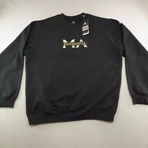 NWT Adidas Sweatshirt Mens XL Black Pullover Maranatha Center Graphic Logo Crew - Picture 1 of 13