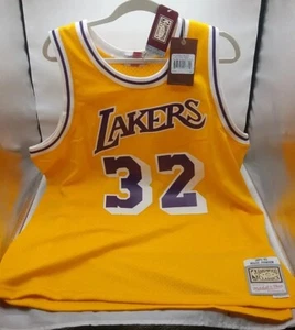 2XL Mitchell & Ness Authentic NBA Lakers Magic Johnson 1984-85 Swingman Jersey - Picture 1 of 11