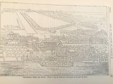 Antique Print London Plan Of Whitehall From The River Engraving C1875 History