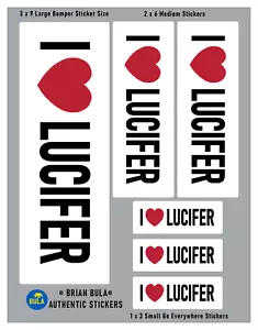 I Love Lucifer Sticker Sheet Deals Choose Your Favorite Sizes Large Small Devil - Picture 1 of 9