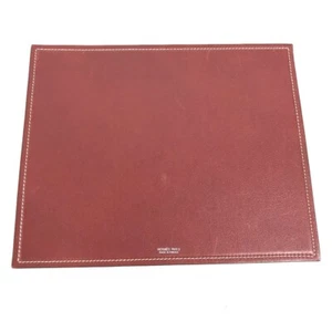 HERMES Bicolor PC PC interior Logo Mouse Pad Leather Red/Brown - Picture 1 of 11