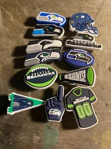 Seattle Seahawks football team shoe charm 12 pc set button back - Picture 1 of 1