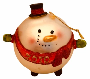 #3007 Snowman Christmas Round ornament, 3.5 X 3.5 - Picture 1 of 6