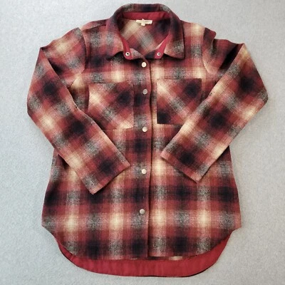 Mystree Flannel Shirt Long Sleeve Snap Front Pockets Multicolor Womens Size S - Image 1 of 4
