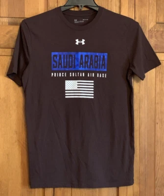 Men's Under Armour S/S Brown "Saudi Arabia Prince..." T-Shirt Tag Size S Loose - Image 1 of 4