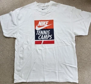 Nike Staff Tennis Camp XL White Tshirt NEW - Picture 1 of 4