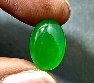 Natural Zambia Emerald 7.20 CT Untreated Oval Cabochon Certified Loose Gemstone - Picture 1 of 14