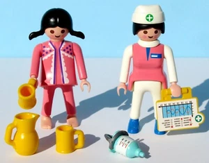 Playmobil 7624 & 3980 Krankenhaus Zimmer Teile Kinder Krankenschwester Patientenkarte Krug - Bild 1 von 5