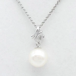 Georg Jensen Magic Pearl 10mm Diamond 4P 18k White Gold Pendant Necklac w/ Case - Picture 1 of 10