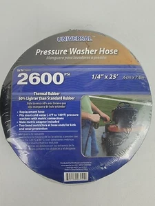 Universal Apache 1/4"x25' Rubber Presure Washer Hose Replacement Extension - Picture 1 of 6