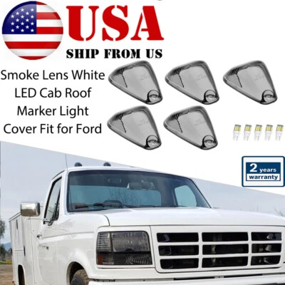 5 Smoke Cab Roof Running Marker Light Cover Lens For Ford F-250 F-350 Super Duty - Image 1 of 4