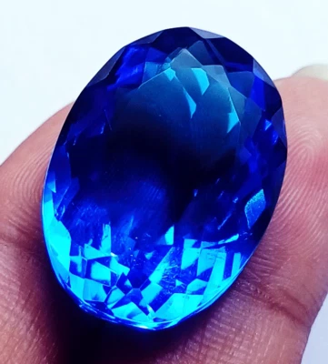 41.00 Ct Oval Shape Brazilian Blue Topaz Loose Gemstones With Certificate - Image 1 of 4
