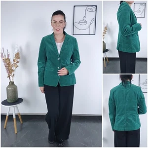 Womens Velvet Blazer Medium Size US 8 EU 38 Green WINDSOR Formal Jacket - Picture 1 of 12