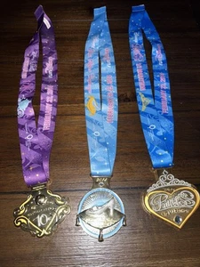 Disney Medals 2014 Enchanted 10K Glass Slipper Challenge & Princess 1/2 Marathon - Picture 1 of 17