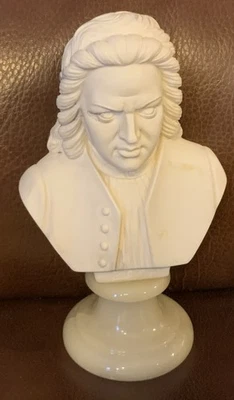 Бюст Иоганна Себастьяна БАХА 6,5 дюйма статуя на основании.  Подписанный A Gianelli - Изображение 1 из 4