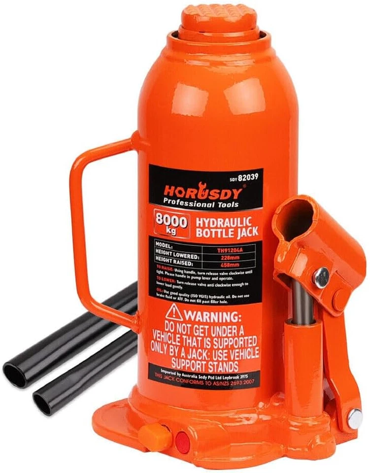 HORUSDY 8000KG Bottle Jack 8 Ton Hydraulic Welded Jack with Carry Handle and Pu