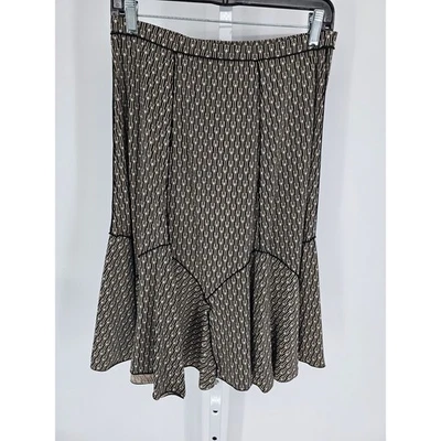 Studio M Women's Tan & Black Geometric Pleated Flared Skirt Size S - Image 1 of 4