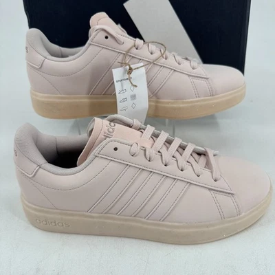 NUEVO Adidas Grand Court 2.0 Zapatos MUJERES Rosa Con Cordones Tenis Atléticos TALLA 7 Foto 1 de 4
