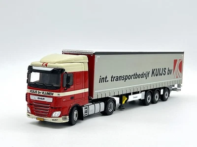DAF XF space cab MY2017 4x2 curtainside trailer "Kuijs" WSI truck models 1:50 - Image 1 of 4