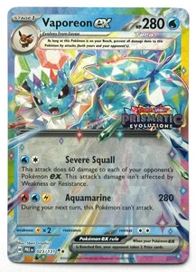 Vaporeon ex 023/131 - Pokemon TCG - Evoluciones Prismáticas Estampado Promo Holo - Imagen 1 de 6