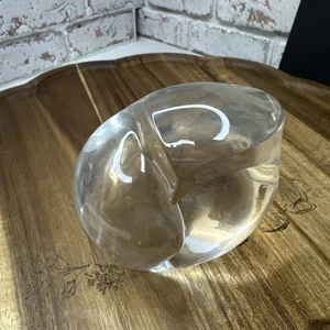 Dansk Crystal Clear Abstract Arctic Owl Crystal Paperweight - Picture 1 of 5