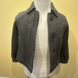 J. CREW Vintage Gray Tweed Button Front Wool Blend Jacket Size 2 - Picture 1 of 9
