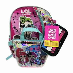 L.O.L Surprise! Girls Pink Backpack & Lunch Bag 4-Piece Set, LOL School Bookbag - Picture 1 of 3