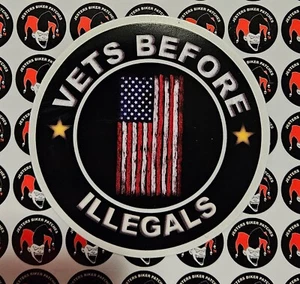 Veterans Before Foreign Aid Sticker Decal 5 inch - Picture 1 of 1