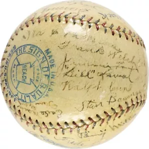 Jimmie Foxx Rookie 1925 Philadelphia Athletics A's Team Signed Baseball PSA DNA - Picture 1 of 8
