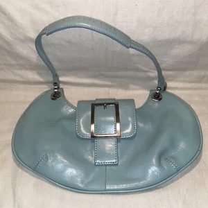 Kenneth Cole New York Pale Blue Leather Small Hobo Handbag NICE - FREE SHIPPING - Picture 1 of 16