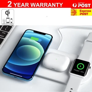15W 3 in 1 Wireless Charger Charging Dock Station for Apple Watch iPhone 16 Pods - Picture 1 of 17