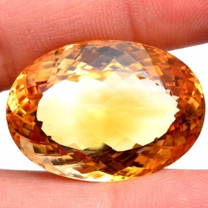 43.00 Cts VVS Natural Citrine AAA Golden Yellow Huge Oval Cut Certified Gemstone - Picture 1 of 4