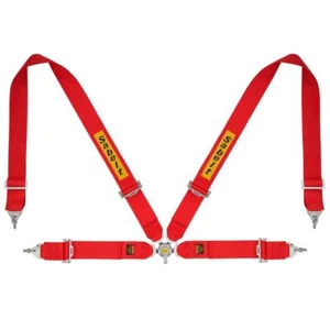 Sabelt Steel 4 Point FIA 8854/98 Approved Harness With 3'' Straps, Red - Afbeelding 1 van 1