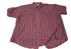 VTG 1970's Charles Alexander Oxford Dress Plaid Shirt Adult XL Red euc amazing