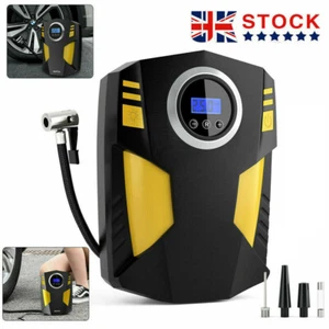 UK Car Tyre Inflator Pump Digital Portable Tyre Air Compressor Pump 12V Electric - Picture 1 of 13