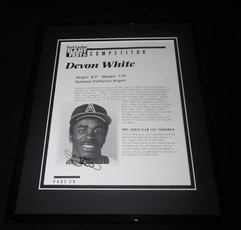 Exhibición de fotos Devon White firmada enmarcada 1991 Foot Locker Slam Fest  Foto 1 de 2