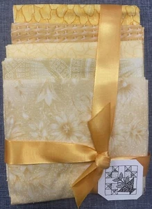 5 YELLOW FAT QUARTERS 100% COTTON QUILTING FABRIC - Picture 1 of 1