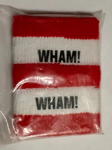 Wham George Michael logo vintage Sweatband zweetband wristbands sweat band set 2 - Imagen 1 de 2