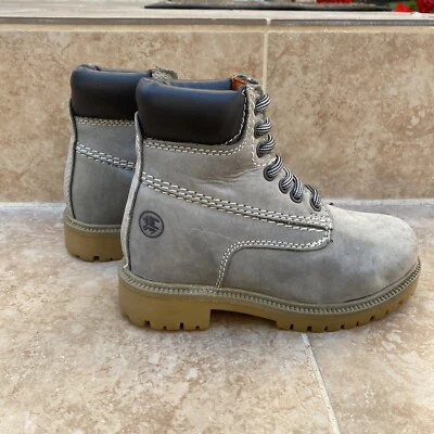 Zapatos de cuero italiano beige niños/niños/niños botas/hechos en Italia/talla -13 Foto 1 de 4