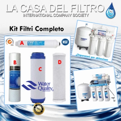 NSF-WQ KIT FILTRI DEPURATORE ACQUA PURIFICATORE OSMOSI INVERSA - chiave Omaggio x2kit