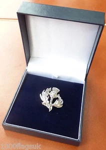 Broche de cardo único escocés fino insignia en estuche ** 4 fotos **  - Imagen 1 de 4