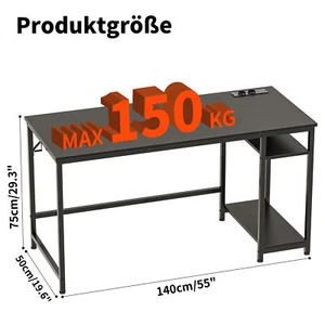 Schreibtisch PC Tisch Bürotisch Arbeitstisch 140cm/150cm Computertisch Modern - Bild 1 von 14
