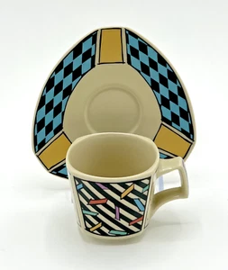 Dorothy Hafner Rosenthal FLASH Demitasse Cup & Saucer, Vintage 1980s Espresso - Picture 1 of 7
