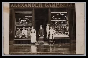 Raro ALEXANDER CAMPBELL FAMILIA CARNICERO STEVENSON PAN BLANCO VESTIDO DELANTALES AÑOS 1900 - Imagen 1 de 2