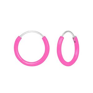 925 Sterling Silver Pink Purple Blue Sleeper Hoop Kids Earrings Jewellery 12mm