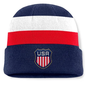 USA 4 NACIONES CARA-OFF ROJO PUÑOS TEJIDO SOMBRERO TOQUE - Imagen 1 de 2