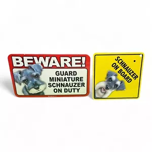 Lote de letreros colgantes escandalosos guardia Schnauzer miniatura de servicio a bordo - Imagen 1 de 6