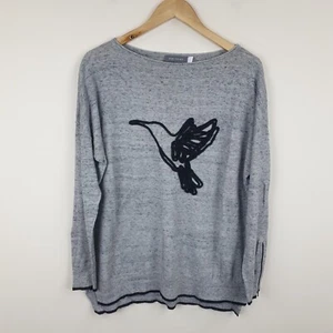 Mint Velvet Jumper Womans Large Grey Hummingbird Tight Knit Sweatshirt Cashmere - Picture 1 of 13
